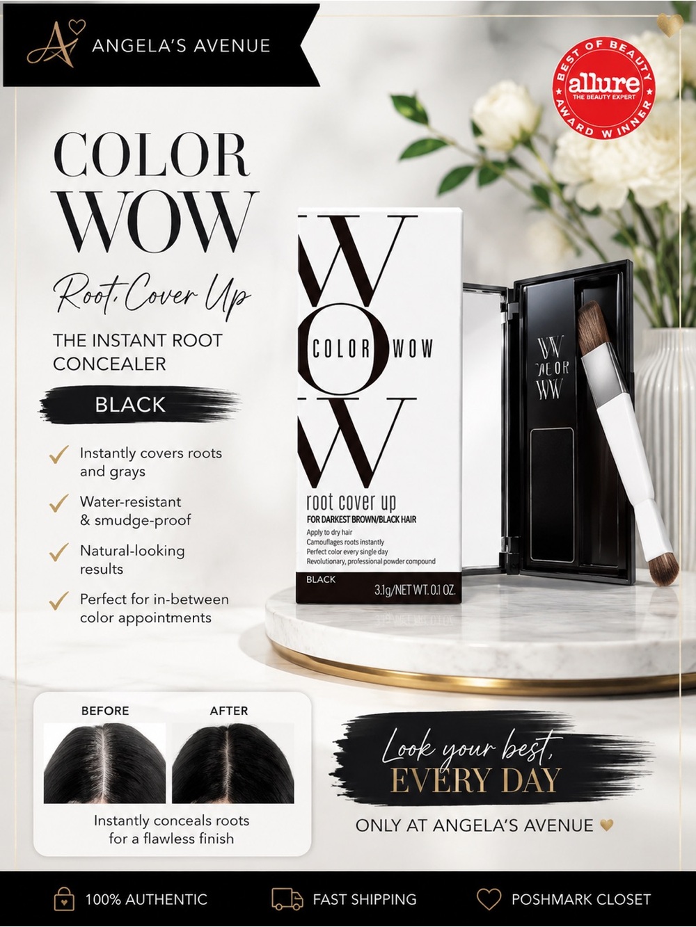 COLOR 𝐖𝐎𝐖 Root Cover Up Black powder